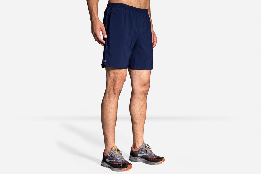 Mens Brooks Sherpa 7" 2-in-1 Bottoms Navy | 364792-JAH